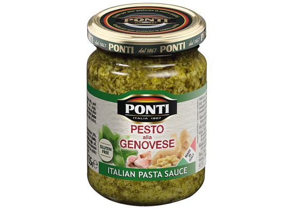 Ponti Pesto alla Genovese in a jar. Italian pasta sauce, gluten-free.