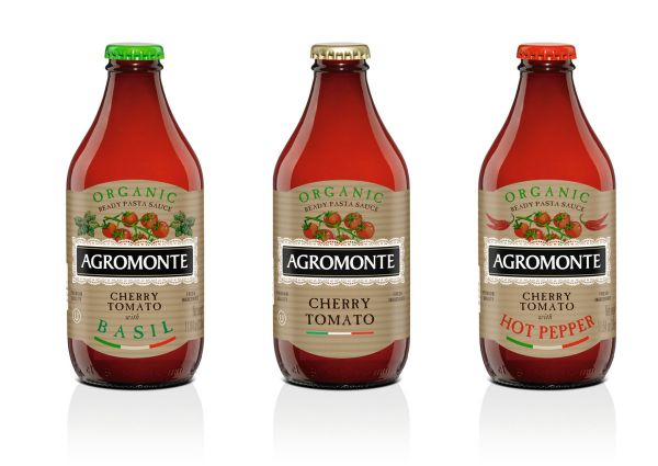 Agromonte organic pasta sauce. Cherry tomato sauce with basil and hot pepper.