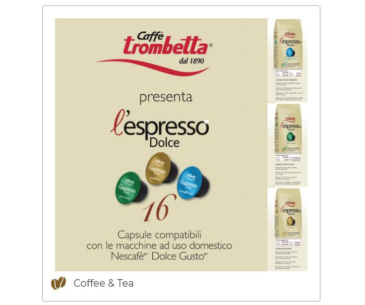 Caffè Trombetta L'Espresso Arabica, 10 Nespresso Capsules