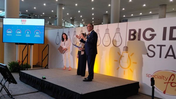 Italian Food Awards USA 2019 ceremony. Presenters on stage at the Specialty Food Association event.