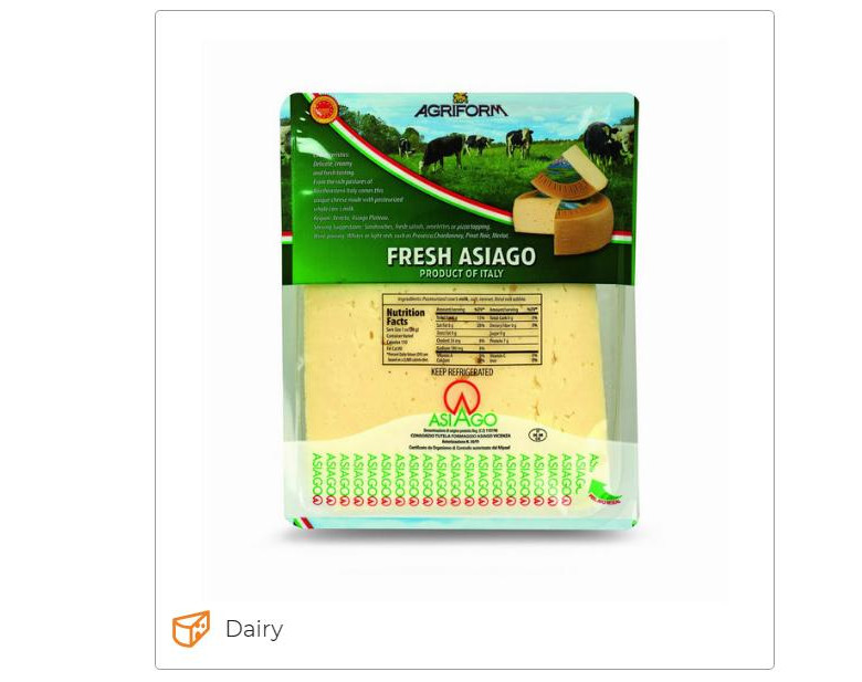 Fresh Asiago PDO 1,5 Lb - Agriform