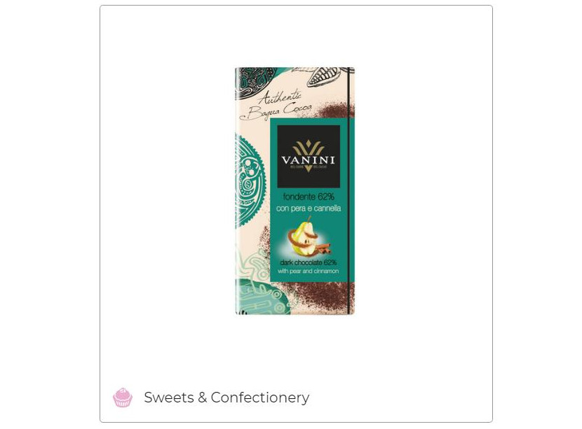 Vanini Dark Chocolate 62% Bagua Cocoa with Pear and Cinnamon - Icam