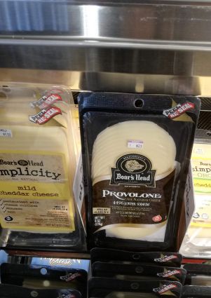 Boar's Head provolone cheese and cheddar cheese at Giant Heirloom Market. Italian food.