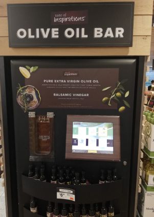Taste of Inspirations olive oil bar. Pure extra virgin olive oil and balsamic vinegar imported from Modena, Italy.