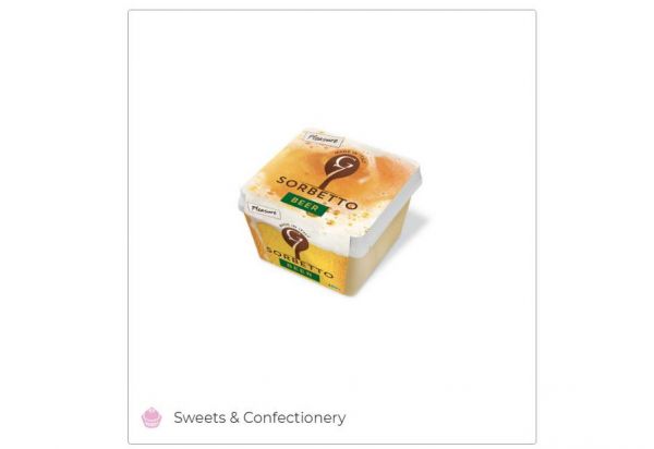 Italian dessert: Beer sorbetto. Refreshing frozen treat. Odd pairings enhancing Italian taste.