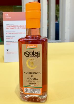 Italian organic condiment. iSolai di San Giorgio balsamic vinegar from Modena. SANA 2019 new product.