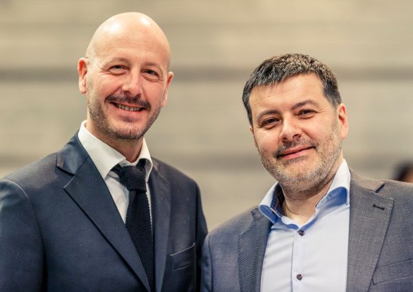 Federico Girotto and Raffaele Boscaini at Masi Wine Bar opening in Munich.