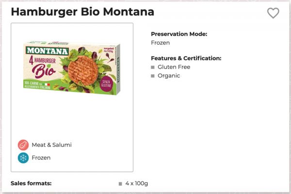 Montana Bio Hamburger. Frozen, gluten-free, organic beef patties. Savory, convenient meal option.