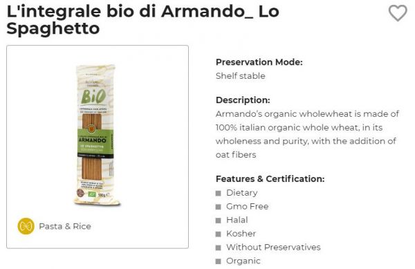 Armando's organic whole wheat spaghetti. Bio Italian pasta for #CarbonaraDay.