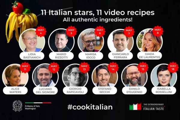 #cookitalian promo featuring Italian chefs and personalities sharing authentic Italian recipes.