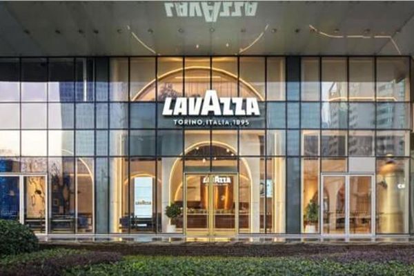 Lavazza flagship store in Shanghai. Lavazza launches in China with Yum Brands. Coffee shop exterior.