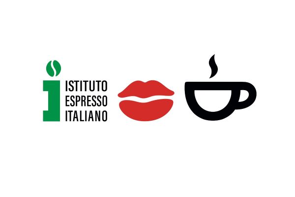 Italian Espresso Institute logo. Features a coffee bean, lips, and a steaming cup of espresso.
