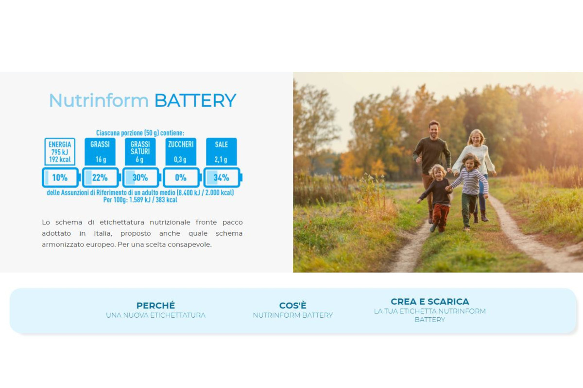 Italy launches a website dedicated to NutrInform Battery