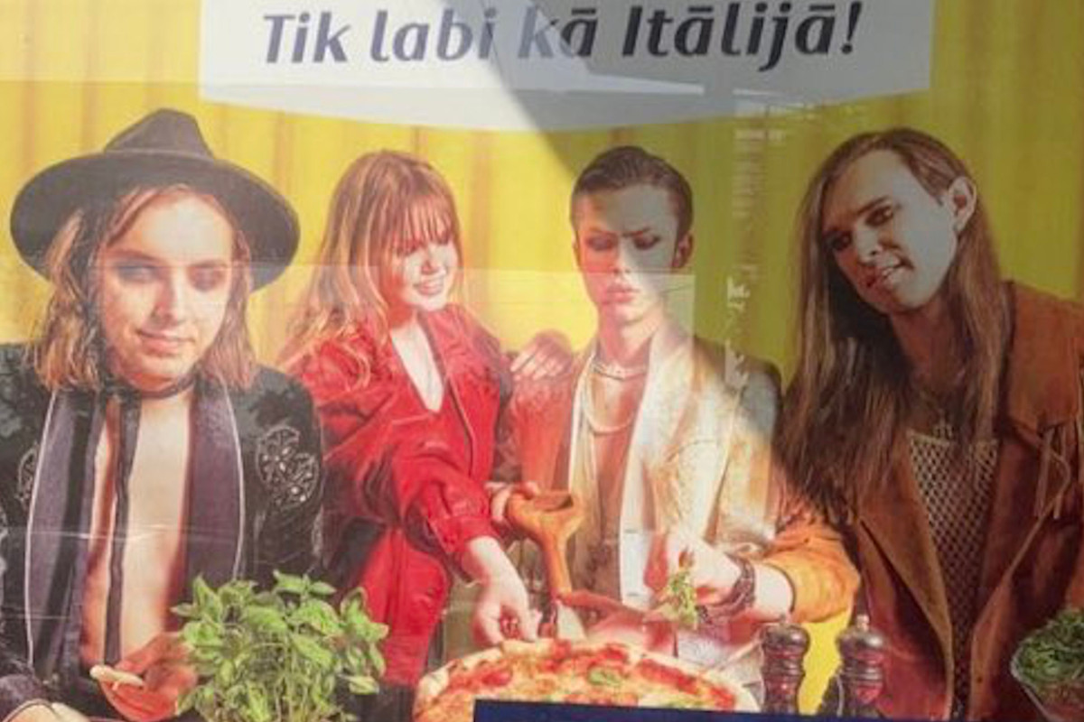 Maneskin look-alikes advertise fake Italian mozzarella in Latvia