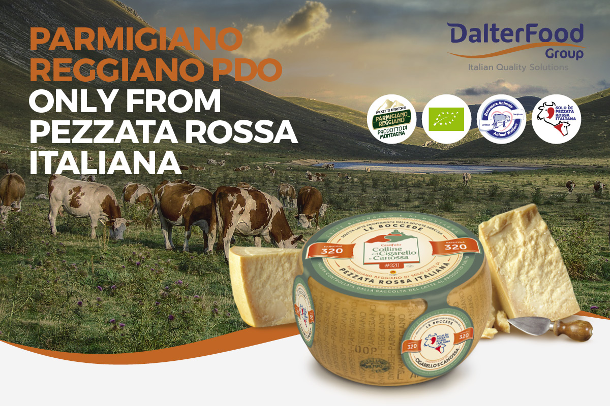 DalterFood Group, ‘Solo di Pezzata Rossa Italiana’ Parmigiano Reggiano cheese is now certified as a ‘Mountain Product’
