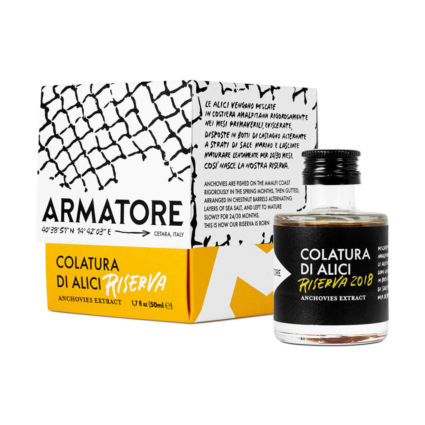 Armatore Colatura di Alici: Italian Food Awards USA finalist. Anchovies extract from Cetara, Italy.