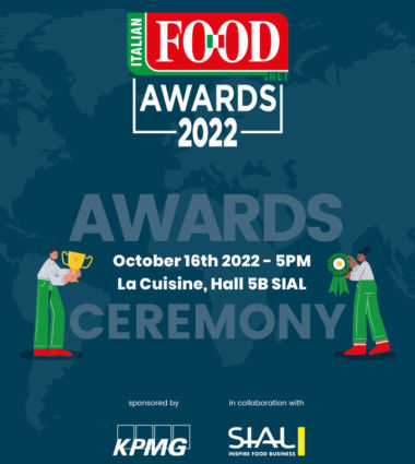 Italian Food Awards 2022 at SIAL. Ceremony on October 16th. Food industry event. KPMG sponsored.