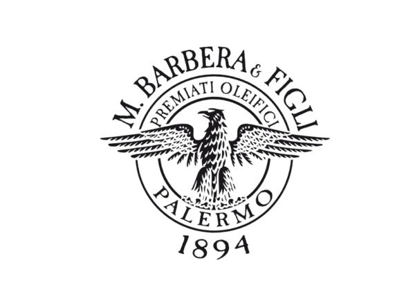 OLIÀ: M. Barbera & Figli logo. Eagle emblem, Palermo 1894. Premium olive oil.