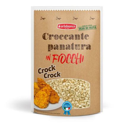 Artebianca Italian breading. Crispy coating for Italian food. Panatura in fiocchi. Product of Italy.