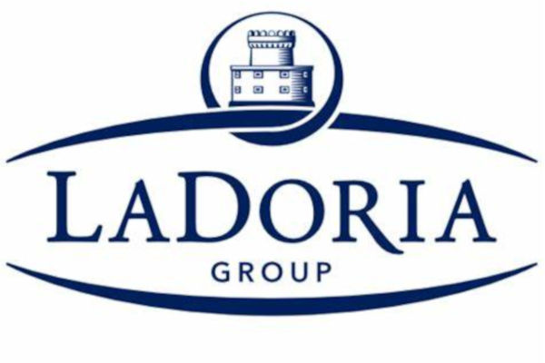 La Doria Group logo. New graphic design featuring a castle icon above the company name.