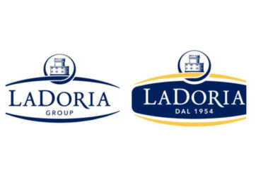 La Doria logo evolution. Corporate and consumer brand design. Food industry branding.