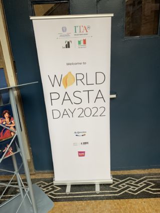 World Pasta Day 2022 banner. Italian food event in the U.S. market celebrating pasta. ITA Italian Trade Agency.