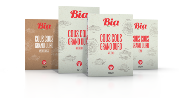 Bia Couscous from Italy. Durum wheat couscous, different sizes: whole wheat, medium, fine. Ready in 5 minutes.