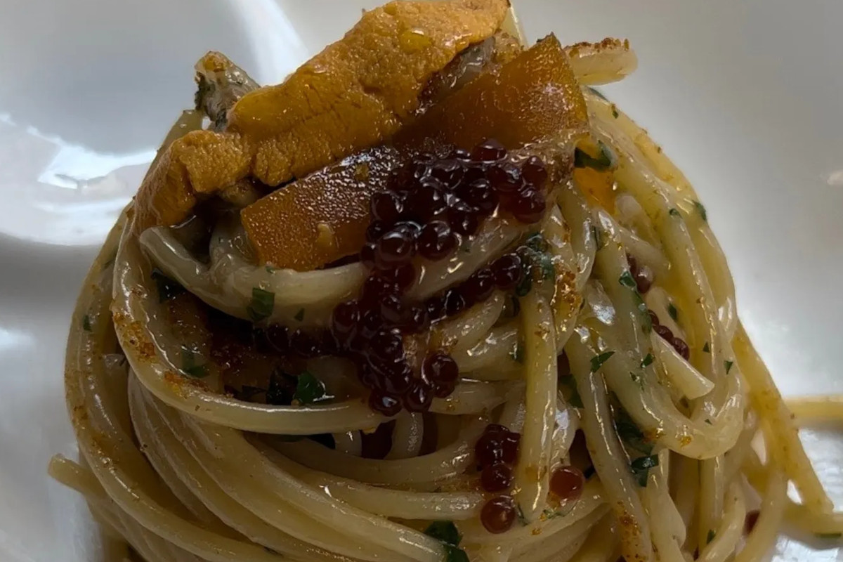 Spaghettone Matt Felicetti with bottarga and uni tastes like luxury