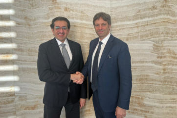 UAE-Mohammed Alsheihhi, President of Euromercato, and Italian Trade Agency President Matteo Zoppas