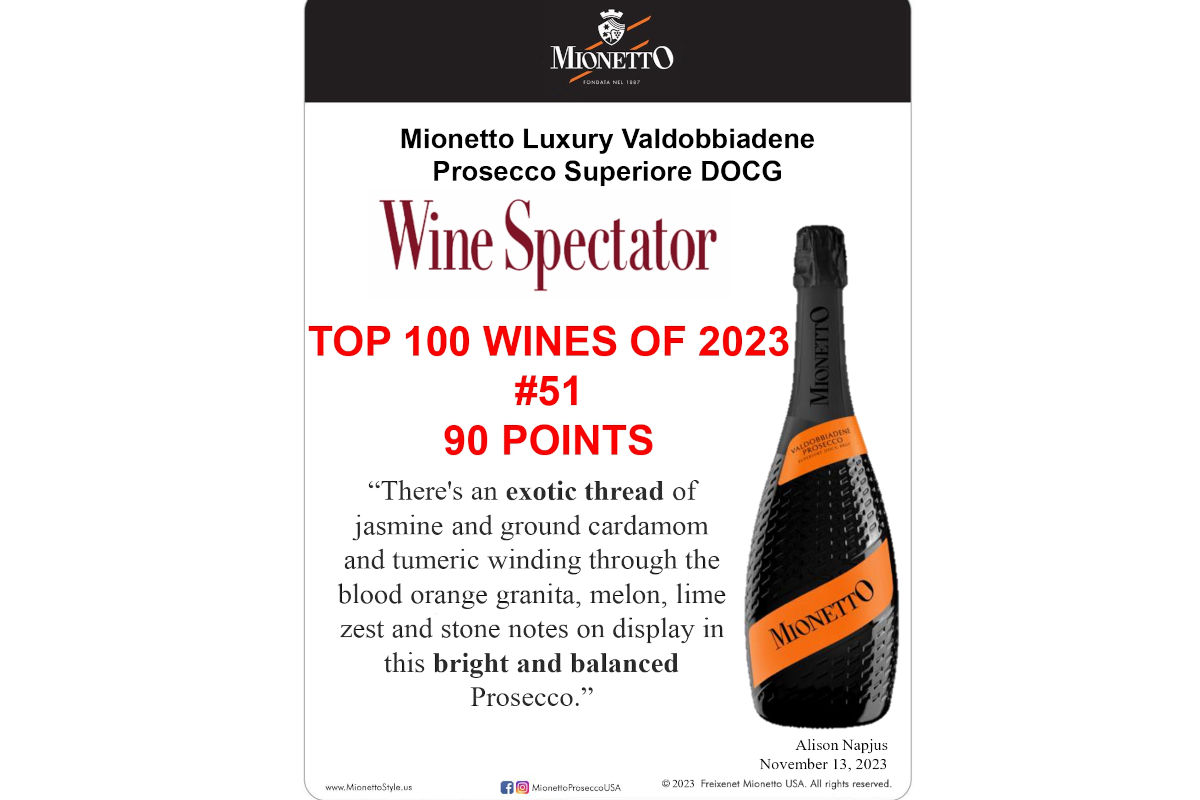 Mionetto winery enters Wine Spectator 2023’s top 100 list